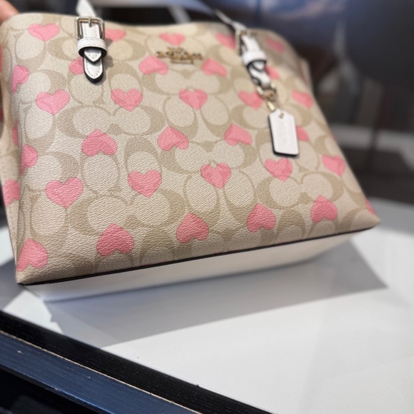 Coach Mollie Tote 25 In Signature Canvas With Heart Print CP057 - Picture 4 of 9